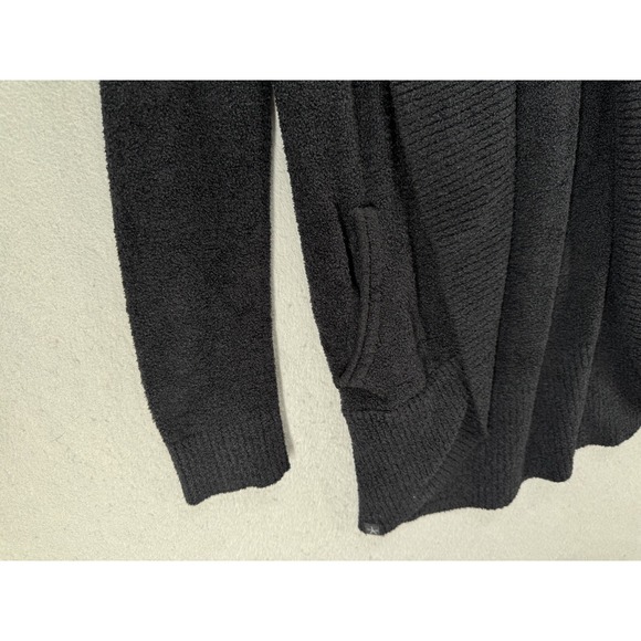 Barefoot Dreams CozyChic Lite Circle Cardi Black Cardigan Sweater Size M 452 - Picture 2 of 10